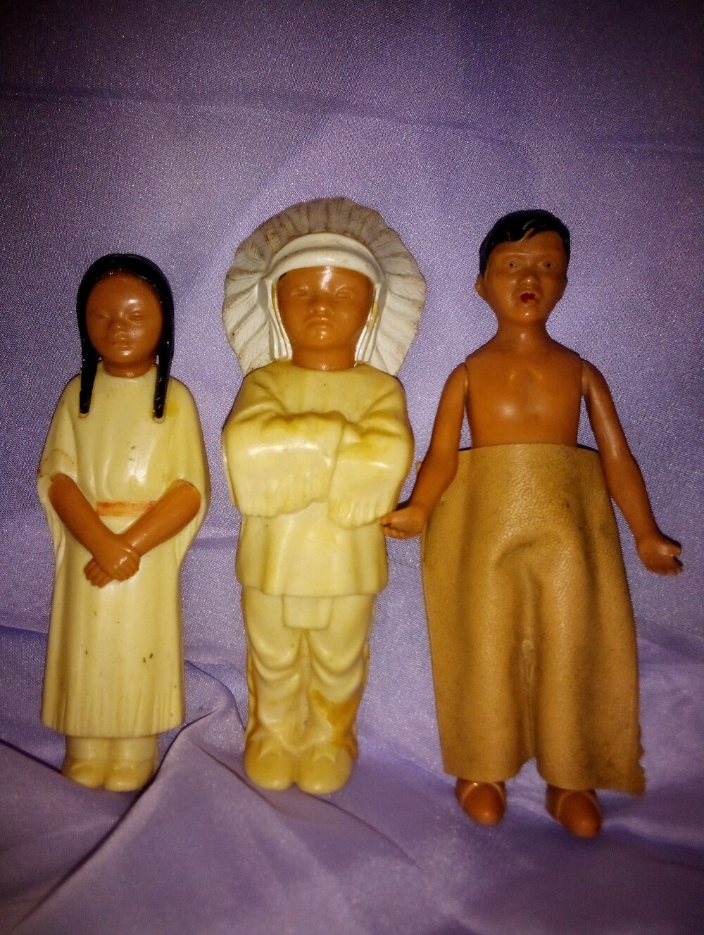 Vintage Celluloid Native American Figurines 1950's-60's